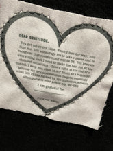 Load image into Gallery viewer, Dear Gratitude note is stitched on the inside of the shirt. 
